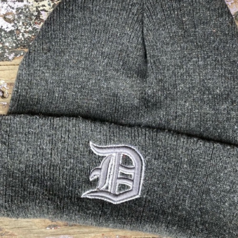 DETROIT LIONS TIGERS Knit Beanie Cap Hat Gray White Black